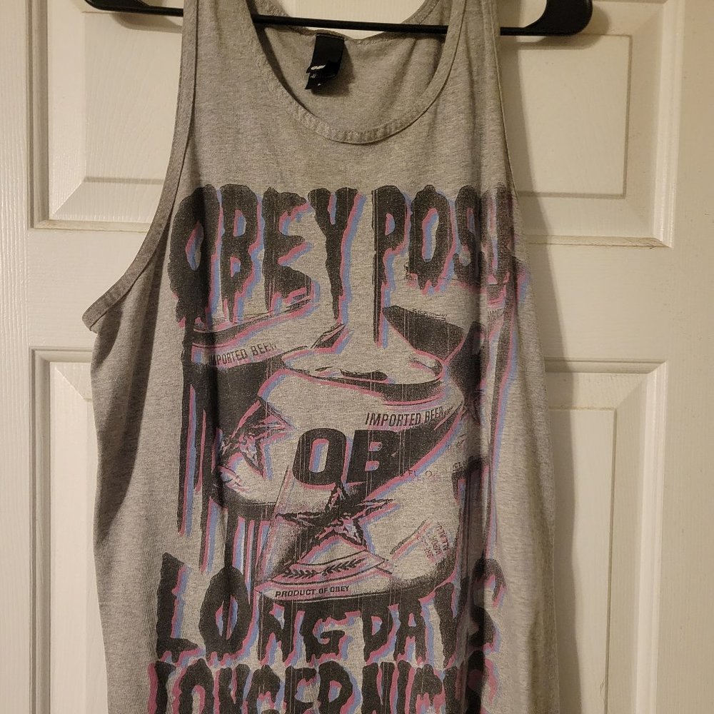 Unisex Obey Tank Size L